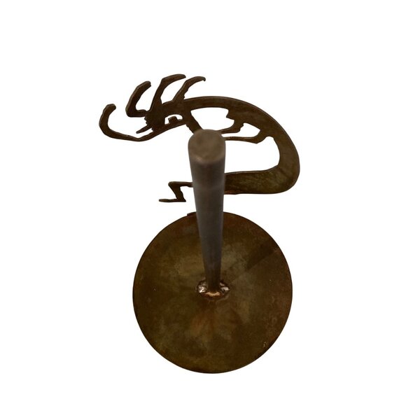 Rustic Welded Metal Rusty Chippy Kokopelli Paper Towel Holder Man Cave Shop - Picture 4 of 6